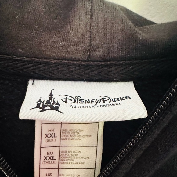 Disney Parks Original Black Full Zip Hoodie Walt Disney World Cinderella Castle - Picture 2 of 5